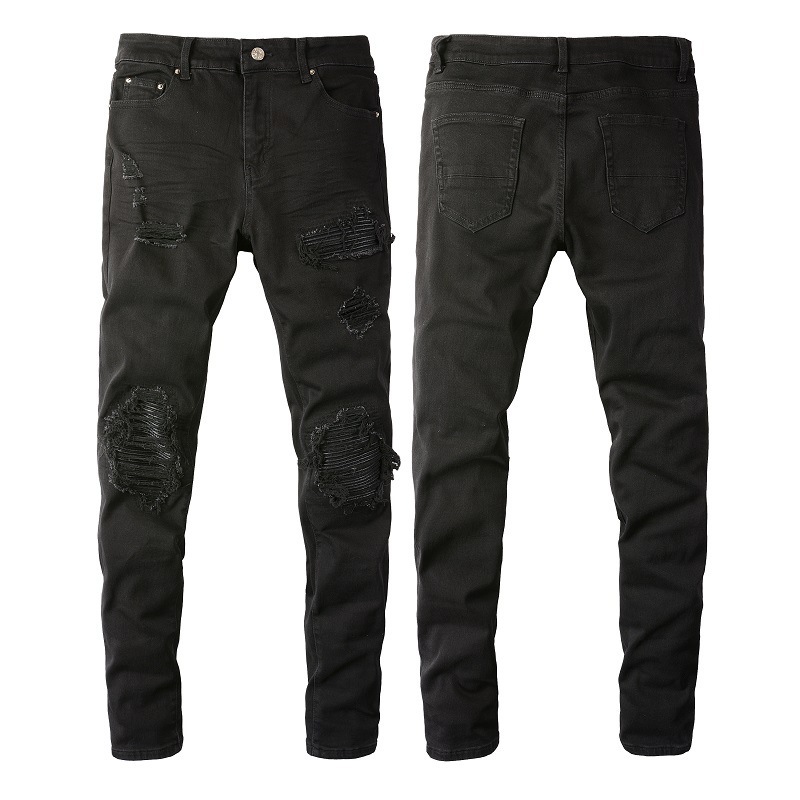 Trending Now: Pleated Denim Pants Men Slim Ripped