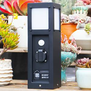 GEEYA <span class=keywords><strong>Prise</strong></span> électrique extérieure étanche avec éclairage intégré et contrôle par application Tuya, pilier de <span class=keywords><strong>prise</strong></span> intelligente pour le sol du jardin - Product Image 1