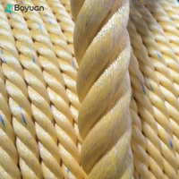 Corde Marine Jaune et Blanche en Polypropylène et Polyester, Corde Flottante Durable pour Quai, Pêche, Amarrage, Levage, Corde Mixte PP/PET pour Bateau et Navire