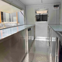 Remorque de restauration mobile professionnelle de 3 mètres carrés, camion de cuisine avec machine à glaçons et réservoir d'eaux usées à vendre