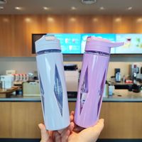 Bouteille d'eau sport en plastique réutilisable sans BPA avec poignée, double paroi, 580 ml, portable, pour étudiants, à prix abordable