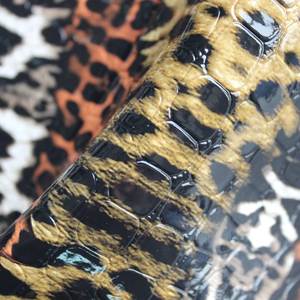 पशु तेंदुए डिजाइन महिला बैग और जूते के लिए कृत्रिम चमड़े का कृत्रिम चमड़े - Product Image 3