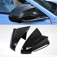 2 pièces Coques de rétroviseurs latéraux en ABS noir brillant et aspect fibre de carbone pour BYD Seal