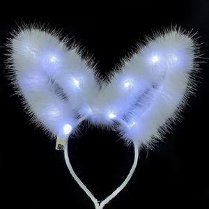 15cm lapin de pâques lumière <span class=keywords><strong>LED</strong></span> clignotant en peluche nouveau <span class=keywords><strong>bandeau</strong></span> chinois décorations de fête d'enfants pour l'obtention du diplôme de noël alimenté par batterie - Product Image 4