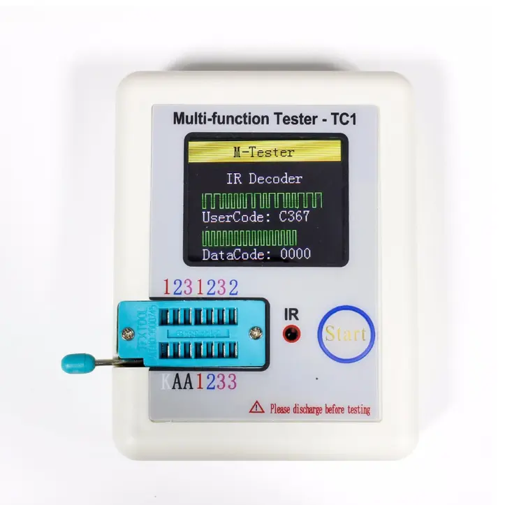 Penguji komponen Multimeter LCR-TC Display warna-warni penguji elektronik saku untuk pengukur uji Resistor kapasitor Diode Triode