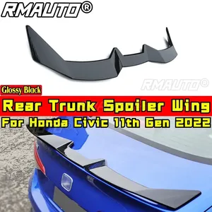 Civic Rear Trunk Spoiler Glossy <b>Black</b> European Style Car Rear Spoiler Rear <b>Wing</b> for Honda Civic 11th Gen 2022 Car Accessories - Product Image 1