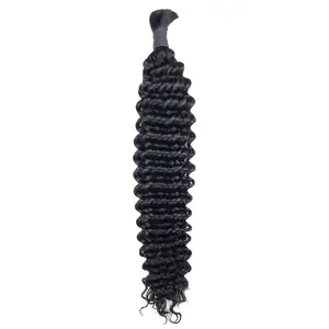 FH Wholesale Bulk Hair Vendor Unprocessed Raw Human Hair Bulk Deep Wave Bulk Braiding Human Hair