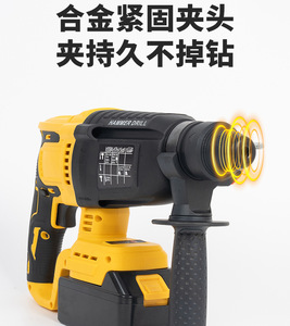 21V 3Ah Lithium Battery 1500W Motor <b>Hammer</b> Drill Rechargeable Cordless Rotary Impact for DIY Projects Battery-powered <b>Hammer</b> - Product Image 4