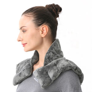 Calentador de cuello y hombros calentado para microondas de lavanda, almohadilla de calentamiento de cuello ponderado para aliviar el dolor, semillas de lino, bolsa de trigo - Product Image 4