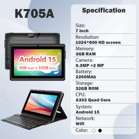 La tablette pas chère 7.0 pouces 1024x600 HD écran tactile capacitif Quad Core A333 éducatif Android 15 enfants tablettes PC