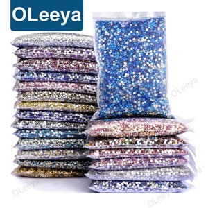 Oleeya - Oferta Especial: Cristales Planos de Diferentes Tamaños (SS3-SS20), 14400 Piezas, con Reverso Plateado, Sin Fijación en Caliente, para Decoración de Uñas y Manualidades - Product Image 1