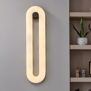 Natural Alabaster Copper Wall <strong>Lamp</strong> Simple Modern Oval Design Luxury High-end Living Room Hotel Aisle Bedroom <strong>Warm</strong> Light <strong>Lamp</strong>. - Product Image 6