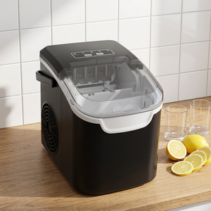 Machine à glaçons électrique compacte, réservoir d'eau de 2,2 L, glaçons en cubes, commande automatique par bouton-poussoir, boîtier en plastique - Product Image 1