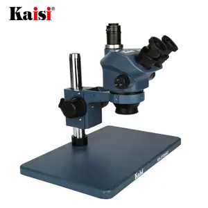Microscópio estereofónico Trinocular azul do reparo do telefone celular de Kaisi 37050AD com base grande