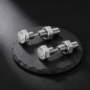 <strong>Quirky</strong> Industrial Screw Stud <strong>Earrings</strong> 316L Surgical Steel PVD Waterproof Non-fading Helix Tragus Body Piercing Jewelry - Product Image 3