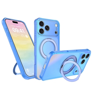 Custodia per <span class=keywords><strong>iPhone</strong></span> 18 Pro Max/17 Pro/16/15 Pro con supporto girevole a 360° effetto <span class=keywords><strong>arcobaleno</strong></span> e ricarica wireless - Product Image 4