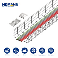 Hdmann Certifié CE, Chemin de câbles en maille en acier inoxydable SS304, passiféré et décapé, pour le routage de câbles aériens dans les allées froides des centres de données