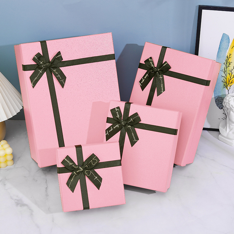 Boîte rigide avec couvercle supérieur et inférieur rose