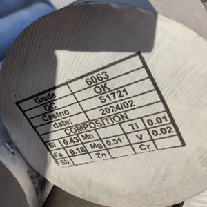 Barre ronde en aluminium homogénéisé en alliage 6063 de 6 pouces, conformité ASTM, pour la fabrication de profilés d'extrusion - Product Image 2