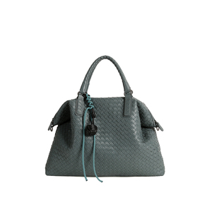 Sac fourre-tout pour femme en cuir tressé structuré grande capacité, sac à bandoulière avec fermeture éclair, 3 couleurs, vente en gros, personnalisation OEM, usine - Product Image 1