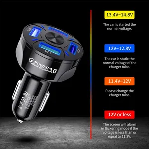 7A USB Car Charger Quick Charge 4.0 QC 3.0 Type C Mobile Phone PD 60W Fast Charging Adapter For iPhone Huawei Xiaomi Samsung