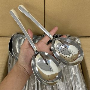 ช้อนตักไข่ห่าน SS แบบมีร่อง ด้ามสั้น สำหรับโรงแรม/ครัว ช้อนเสิร์ฟซุป โจ๊ก ใช้ร่วมกันได้ - Product Image 2