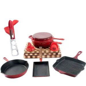 Mcooker-ollas antiadherentes de hierro fundido para sopa, juego de utensilios de cocina, esmalte para freír, cazuelas, 2023