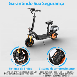 <span class=keywords><strong>Trottinette</strong></span> <span class=keywords><strong>électrique</strong></span> intelligente <span class=keywords><strong>pour</strong></span> adultes avec siège, unisexe, 11 pouces, autonomie <span class=keywords><strong>de</strong></span> 60 km, batterie amovible, absorption des chocs avant et arrière, entrepôt Brésil - Product Image 4