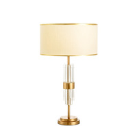 Lampe de table créative de luxe en fer et cristal, alimentée par courant alternatif, style moderne américain, éclairage simple pour salon et chambre à coucher