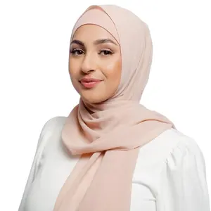 New fashion hot selling Muslim women 2 piece set chiffon matching inner