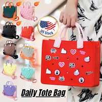 Tas tangan Tote pantai EVA trendi tas tangan wanita desain DIY untuk jimat sumbatan tahan air mudah untuk dibersihkan musim panas menyenangkan jimat sepatu tas tangan wanita