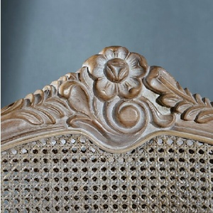 Factory Supply Living Room Furniture French Traditional Wooden <b>Rattan</b> Chaise Lounge - Product Image 4