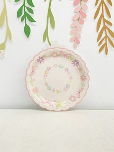 DAMAI Spring Tea Party Birthday Party Supplies Colorful Floral Pink Bowknot <b>Disposable</b> <b>Tableware</b> Paper Plates Cups Napkins - Product Image 2