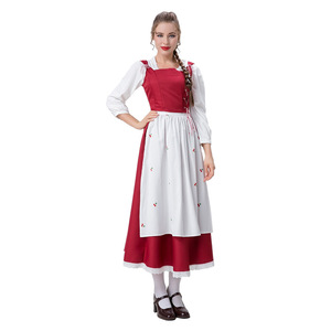 Adult Women's <b>Little</b> <b>Red</b> Riding Hood Costume Long Dress Set Cosplay Role Play Clothing Spring 2025 Europe America Southeast Asia - Product Image 4