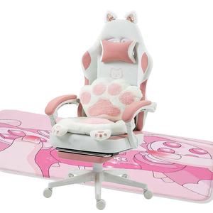Australien Bequeme bequeme rosa weiße Leders essel Gamer Cute Gaming Chair Beste süße Gaming Stühle mit Fuß stütze für Mädchen - Product Image 1