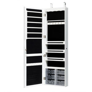 Armoire à bijoux suspendue pleine longueur DB avec 6 tiroirs, organisateur pour trésors, conteneur de rangement en plastique blanc - Product Image 1