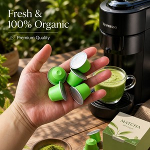 Capsules de Matcha Biodégradables Durables Compatibles avec Dolce Gusto – Capsules de Thé Vert Biologique de Qualité Cérémoniale - Product Image 1