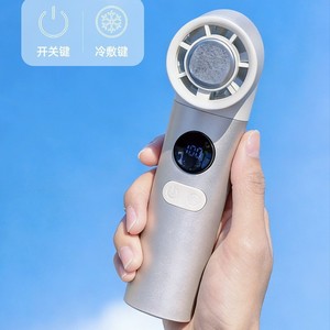 Portable <b>Mini</b> <b>Fan</b> With Digital Display Bladeless Design For Outdoor Use 3-6H Battery Life Champagne Gold Dark Gray Orange Blue - Product Image 2