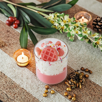 Bougie en verre réaliste à la crème de fraise en gros, fabricant de bougies parfumées sous marque privée, cadeaux de luxe personnalisés