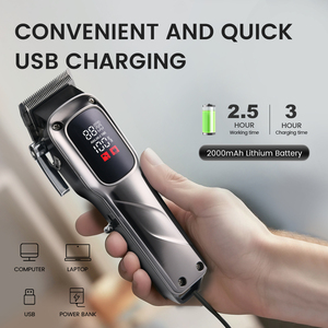 PRITECH Miễn phí thiết kế logo giá rẻ tóc tông đơ 2000mAh dài làm việc chuyên nghiệp Clipper cho tóc - Product Image 5