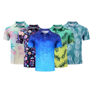 Polo de golf sublimé avec logo personnalisé, confortable, séchage rapide, anti-rides, 88% polyester, 12% élasthanne, motif amusant - Product Image 2