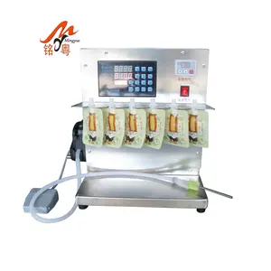 1000-5000ML 3 Heads Horizontal Beverage Oil Filling Machine Semi Auto Filling Machine Liquid Detergent Lotion Spout Pouch Filler