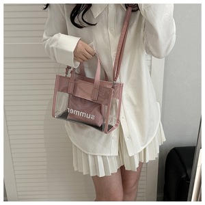 <span class=keywords><strong>Sac</strong></span> à bandoulière grande capacité en PVC pour femme, avec lettres décoratives, fermeture éclair étanche, idéal pour les loisirs, les voyages et le shopping - Product Image 2