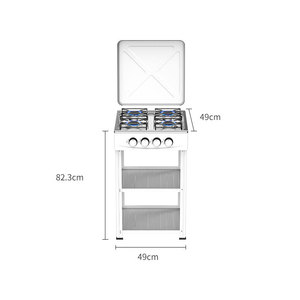 Cuisinière à <span class=keywords><strong>gaz</strong></span> multifonctionnelle avec cadre en émail, support <span class=keywords><strong>de</strong></span> table, 4 brûleurs et <span class=keywords><strong>couvercle</strong></span> - Product Image 2