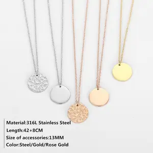 Fashion Jewelry Separated Stainless Steel Choker Chain Gold Layered Coin Pendant Necklace
