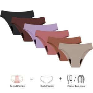 Braguita de Baño Seamless para Mujer, 6 Colores, Color Café, 4 Capas, a Prueba de Fugas, Secado Rápido, Transpirable, Cintura Baja, China - Product Image 3