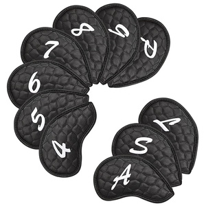 Housse de tête de fer de golf magnétique vintage personnalisée <span class=keywords><strong>en</strong></span> cuir PU brodé avec logo, ensembles <span class=keywords><strong>en</strong></span> gros, petites commandes bienvenues - Product Image 1