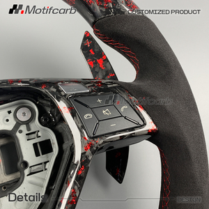 Volant personnalisé en fibre de carbone forgée rouge pour Mercedes-Benz W204 W212 Classe C Classe E SL C63 E63 GLA CLA AMG 2011-2015 - Product Image 4