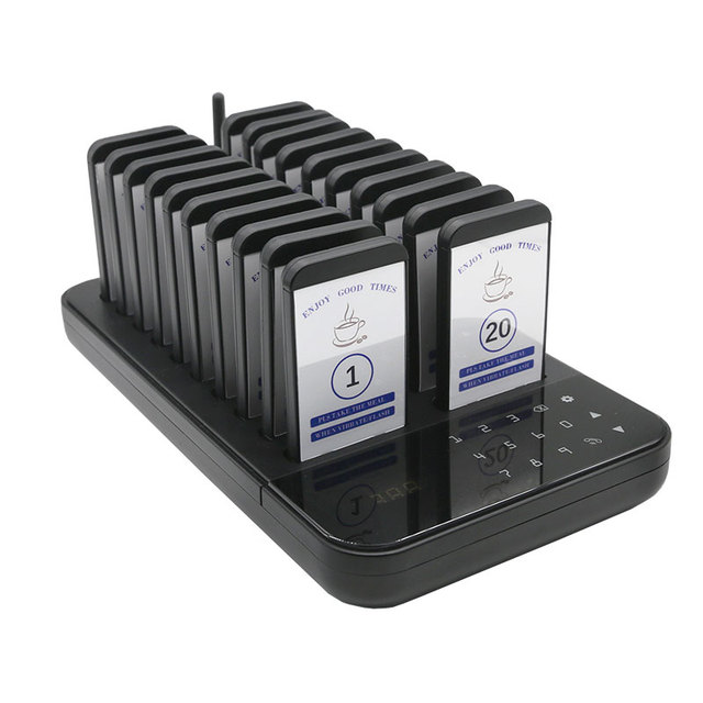 Wireless 20-Pager System 500m Long Range Cafe & Nursing Home Fast Food Restaurant Buzzer