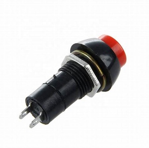 Red PBS-11A 12MM 2PIN Self-Locking Round Plastic <strong>Push</strong> <strong>Button</strong> <strong>Switch</strong> - Product Image 1